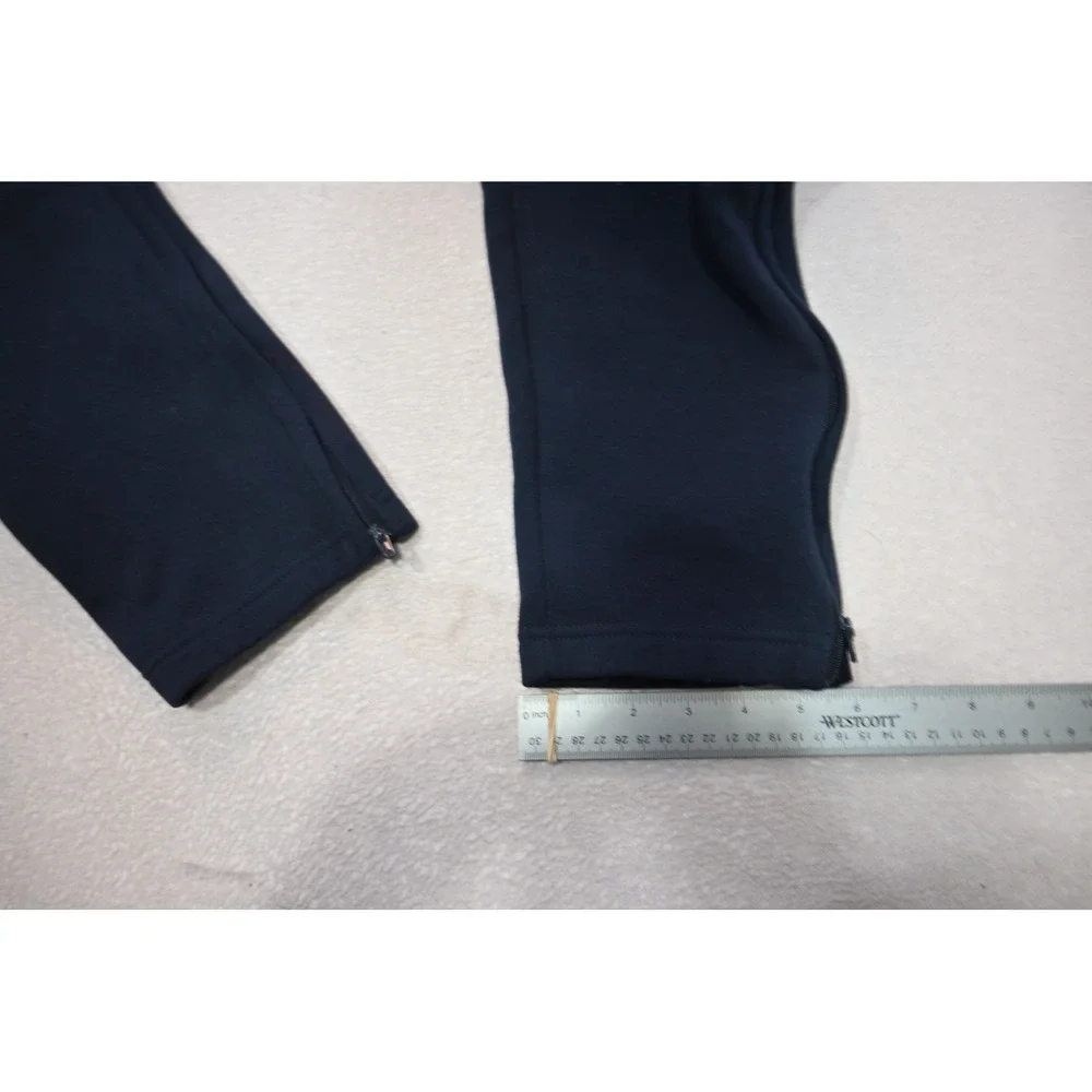 Adidas Sweat Pants Mens Medium Navy Blue Ankle Zip Tapered Joggers Excellent